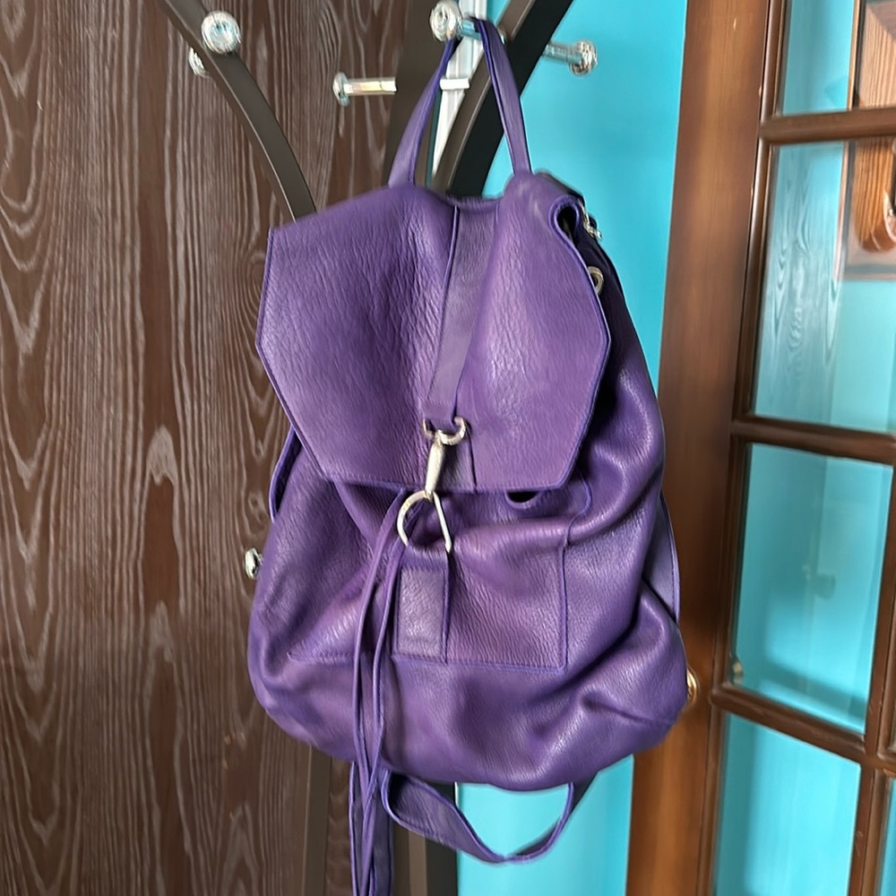Purple leather backpack